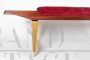 Italian mid-century bench with burgundy velvet seat