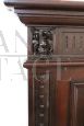 Antique Renaissance style entrance chest in carved walnut, late 19th century