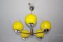 1960s mid-century chandelier with 5 yellow spheres                          
                            