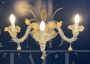 Rezzonico wall lamp in gold Murano glass, Seguso 1980s