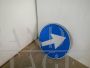 Vintage mandatory direction road sign, Italy 1990