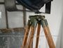 Vintage USA Naval searchlight with wooden tripod