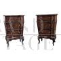 Pair of 19th century Venetian bedside tables in walnut and briar