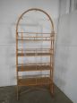 Vintage bamboo pastry display cabinet with Ore Liete advertising, Italy 1970s