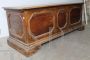 Antique Italian chest in solid walnut with carvings, 17th century