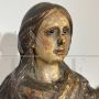 Antique polychrome wooden sculpture of the Virgin, 17th century