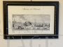 Antique print with the Royal Palace Square of Messina, Italy 18th century