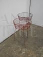 Pair of vintage red metal shop display baskets, 1960s