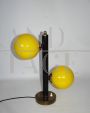 1960s desk lamp with yellow glass spheres