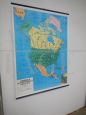 Double-sided vintage map of North America, 1990