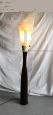 Floor lamp in stained wood with parchment lampshade, 1970s
