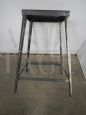 Industrial iron workshop stool with footrest
