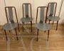 Set of 4 Irma chairs by Achille Castiglioni for Zanotta in gray leather