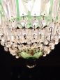 Vintage chandelier in decorated glass and Bohemian crystals, 1950s