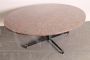 1950s modern living room table in brass and pink granite