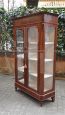 Antique walnut and glass display curio cabinet