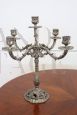 Pair of silver metal candelabras, 1980s