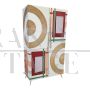 Design wardrobe with two doors in colored glass and bamboo