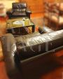 Living room set by Tito Agnoli for Poltrona Frau in black leather, 1970s-1980s