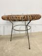 Rare Bonacina coffee table in bamboo, glass and iron, 1950s