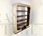 Art Deco style bookcase in mahogany and parchment, 1980s