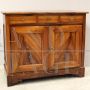 Antique Louis Philippe sideboard in walnut with three drawers, Italy 19th century