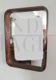 Vintage wooden tray wall mirror from the 1970s