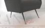 60s Italian mid-century armchair in dark gray fabric, restored