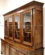 Large antique Empire bookcase in walnut with 8 doors, 19th century