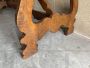 Grande tavolo fratino in legno massello con gambe a lira                            