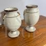 Pair of antique painted apothecary jars from the late 18th century