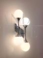 Vintage wall light in chromed metal and blown glass, Italy 1970s