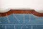 Antique Charles X sofa in inlaid walnut and light blue velvet, Italy 19th century