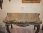 Antique carved and gilded console with alabaster top