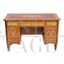 Richly inlaid antique style Lombard centre desk