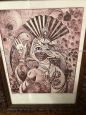 Conchita - Engraving with a woman in a mask, contemporary art of the XX century