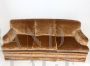 Tawny brown silk velvet sofa