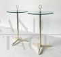 Pair of 1970s high tables in brass and glass         