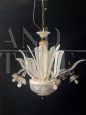 Murano white glass chandelier attributed to Seguso, 1960s               
                            