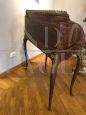 Antique cylinder desk inlaid in various woods, France 1870