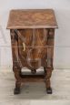 Art Deco bedside table decorated in walnut briar