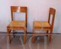 2 80's kitchen chairs with straw seat