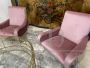 Pair of Zanuso Lady armchairs in pink velvet
