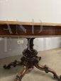 Antique oval side table in solid walnut from the Louis Philippe period
