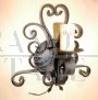 Set of five vintage wrought iron wall lights
