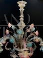 Galliano Ferro chandelier in colored Murano glass, 1950