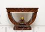 Art Deco style console table in mahogany with gilt sphere, 1980s   