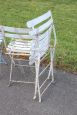 Set of 8 folding chairs in iron and white wood, 1960s