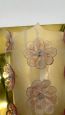 Seguso Murano glass panel wall light with pink flowers, 1960s