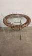 Rare Bonacina coffee table in bamboo, glass and iron, 1950s